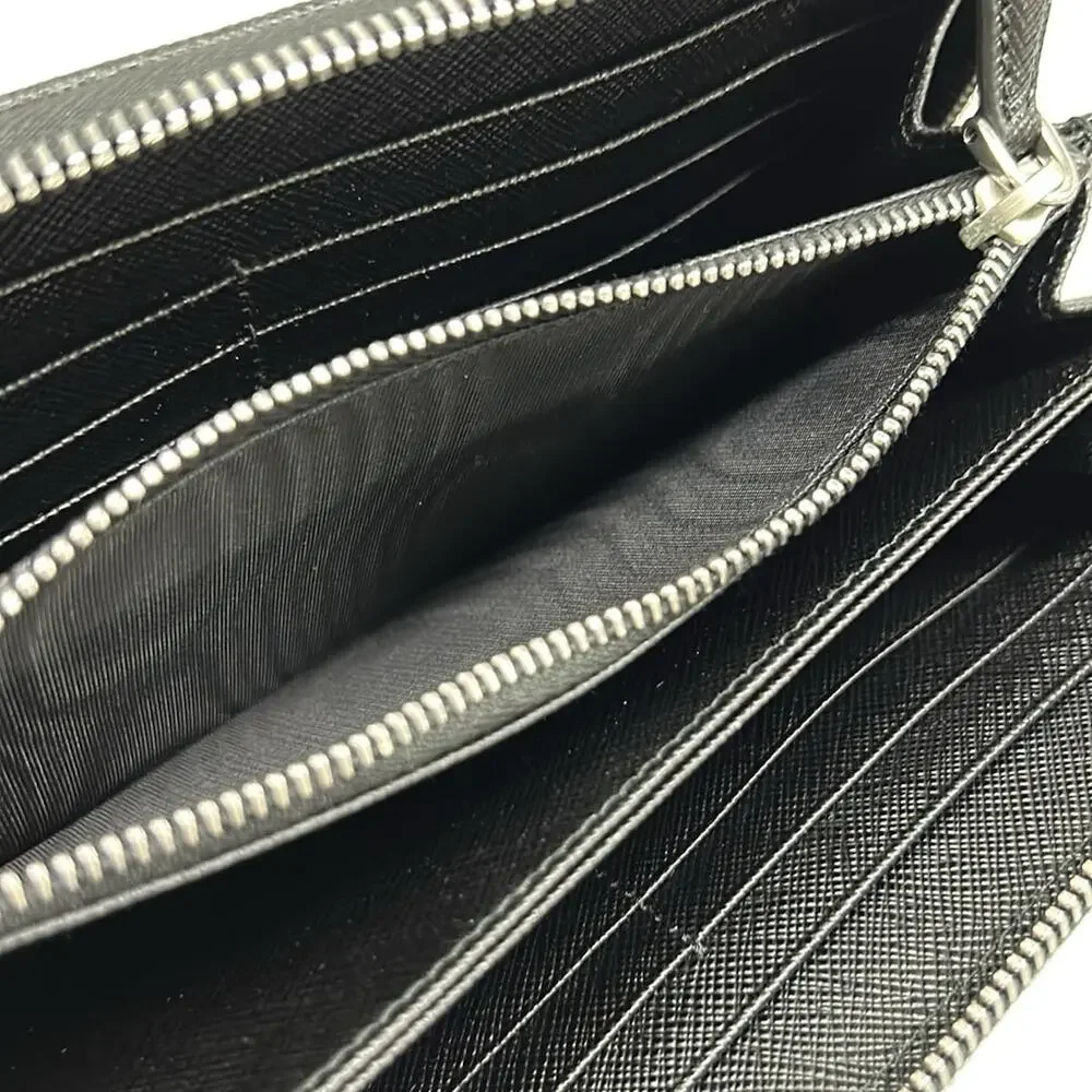 Prada Long Wallet 1ML506 Black Orange Green Nylon Leather - Picture 4 of 12